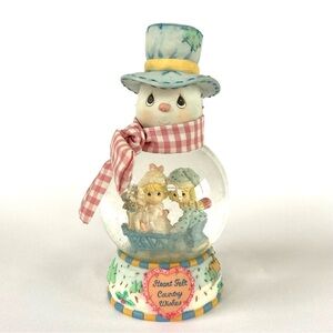 Precious Moments Vintage Snowman Snow Globe "Heart Felt Country Wishes" 368067